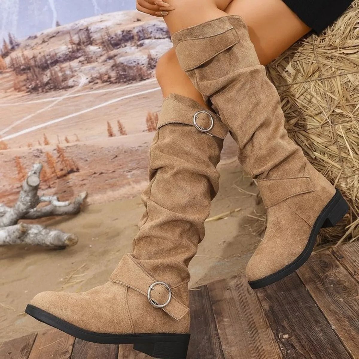 Block Heel Boots with Buckle Detail - ꫀꪶꫀᧁꪖꪀᥴꫀ꠸ᠻꪗ~ 𝔈𝔪𝔟𝔯𝔞𝔠𝔢 𝔈𝔩𝔢𝔤𝔞𝔫𝔠𝔢