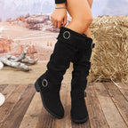 Block Heel Boots with Buckle Detail - ꫀꪶꫀᧁꪖꪀᥴꫀ꠸ᠻꪗ~ 𝔈𝔪𝔟𝔯𝔞𝔠𝔢 𝔈𝔩𝔢𝔤𝔞𝔫𝔠𝔢