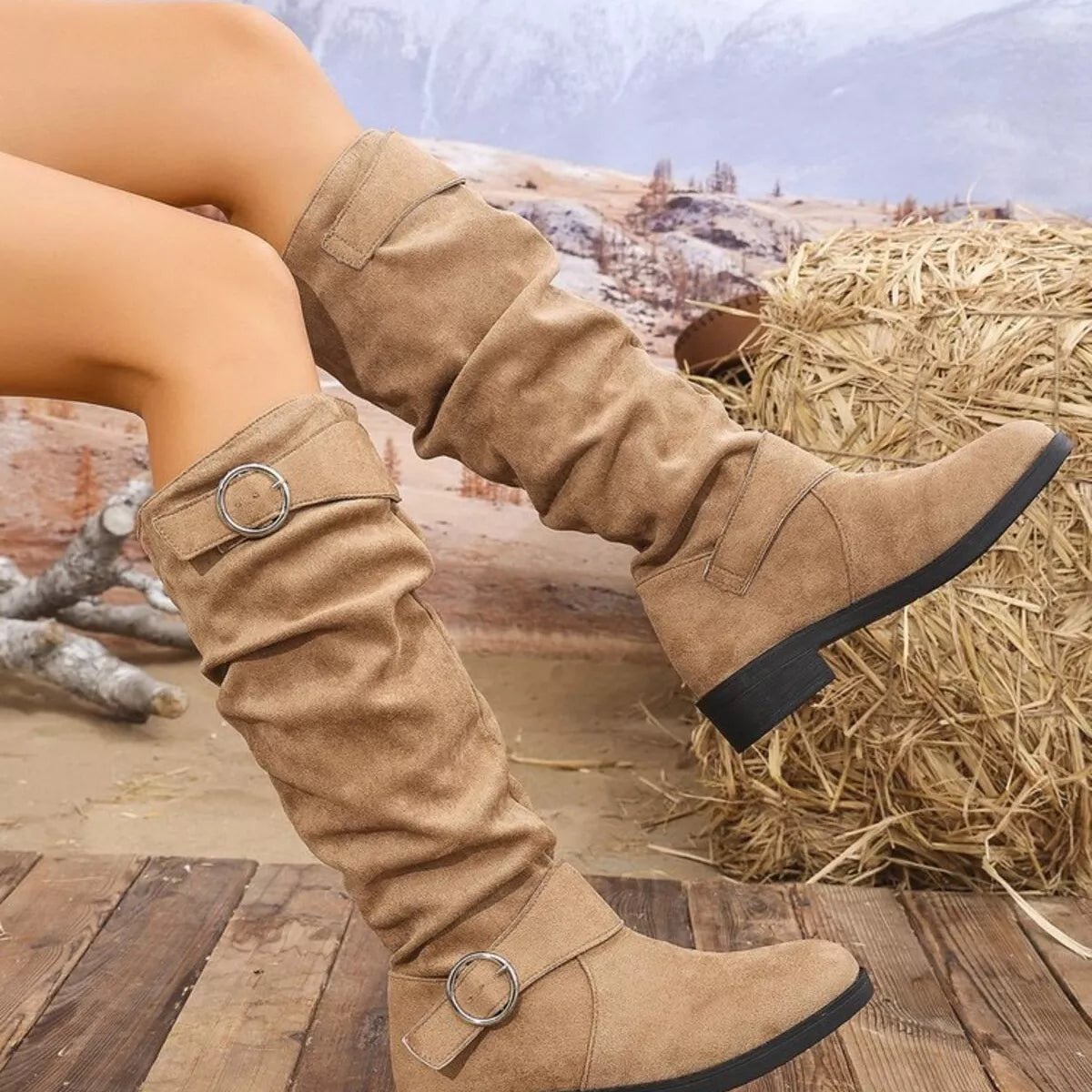 Block Heel Boots with Buckle Detail - ꫀꪶꫀᧁꪖꪀᥴꫀ꠸ᠻꪗ~ 𝔈𝔪𝔟𝔯𝔞𝔠𝔢 𝔈𝔩𝔢𝔤𝔞𝔫𝔠𝔢