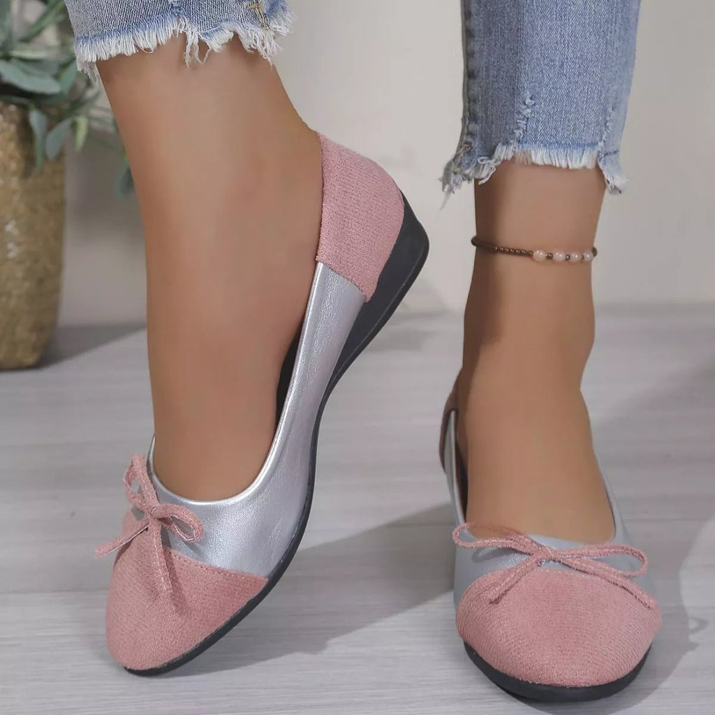 Chic Bow Two-Tone Slip-On Shoes - ꫀꪶꫀᧁꪖꪀᥴꫀ꠸ᠻꪗ~ 𝔈𝔪𝔟𝔯𝔞𝔠𝔢 𝔈𝔩𝔢𝔤𝔞𝔫𝔠𝔢