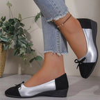 Chic Bow Two-Tone Slip-On Shoes - ꫀꪶꫀᧁꪖꪀᥴꫀ꠸ᠻꪗ~ 𝔈𝔪𝔟𝔯𝔞𝔠𝔢 𝔈𝔩𝔢𝔤𝔞𝔫𝔠𝔢