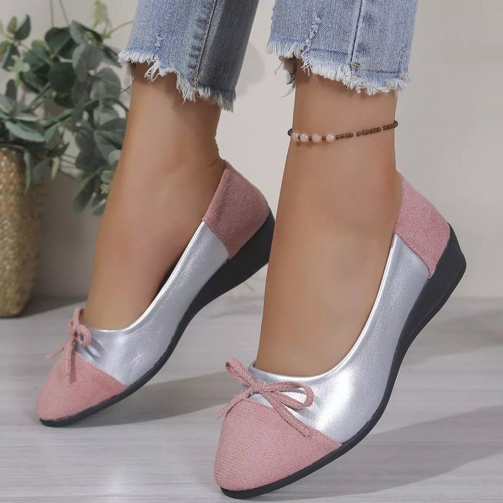 Chic Bow Two-Tone Slip-On Shoes - ꫀꪶꫀᧁꪖꪀᥴꫀ꠸ᠻꪗ~ 𝔈𝔪𝔟𝔯𝔞𝔠𝔢 𝔈𝔩𝔢𝔤𝔞𝔫𝔠𝔢