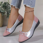 Chic Bow Two-Tone Slip-On Shoes - ꫀꪶꫀᧁꪖꪀᥴꫀ꠸ᠻꪗ~ 𝔈𝔪𝔟𝔯𝔞𝔠𝔢 𝔈𝔩𝔢𝔤𝔞𝔫𝔠𝔢
