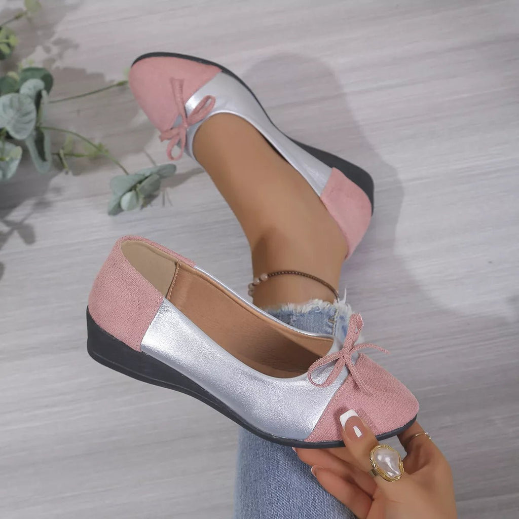 Chic Bow Two-Tone Slip-On Shoes - ꫀꪶꫀᧁꪖꪀᥴꫀ꠸ᠻꪗ~ 𝔈𝔪𝔟𝔯𝔞𝔠𝔢 𝔈𝔩𝔢𝔤𝔞𝔫𝔠𝔢