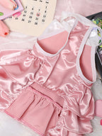 Stylish Bow Layered Ruffled Pet Dress - ꫀꪶꫀᧁꪖꪀᥴꫀ꠸ᠻꪗ~ 𝔈𝔪𝔟𝔯𝔞𝔠𝔢 𝔈𝔩𝔢𝔤𝔞𝔫𝔠𝔢
