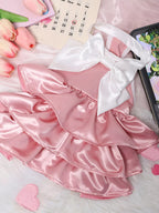 Stylish Bow Layered Ruffled Pet Dress - ꫀꪶꫀᧁꪖꪀᥴꫀ꠸ᠻꪗ~ 𝔈𝔪𝔟𝔯𝔞𝔠𝔢 𝔈𝔩𝔢𝔤𝔞𝔫𝔠𝔢