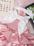 Stylish Bow Layered Ruffled Pet Dress - ꫀꪶꫀᧁꪖꪀᥴꫀ꠸ᠻꪗ~ 𝔈𝔪𝔟𝔯𝔞𝔠𝔢 𝔈𝔩𝔢𝔤𝔞𝔫𝔠𝔢