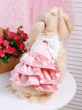 Bow Stylish Bow Layered Ruffled Pet Dress - ꫀꪶꫀᧁꪖꪀᥴꫀ꠸ᠻꪗ~ 𝔈𝔪𝔟𝔯𝔞𝔠𝔢 𝔈𝔩𝔢𝔤𝔞𝔫𝔠𝔢