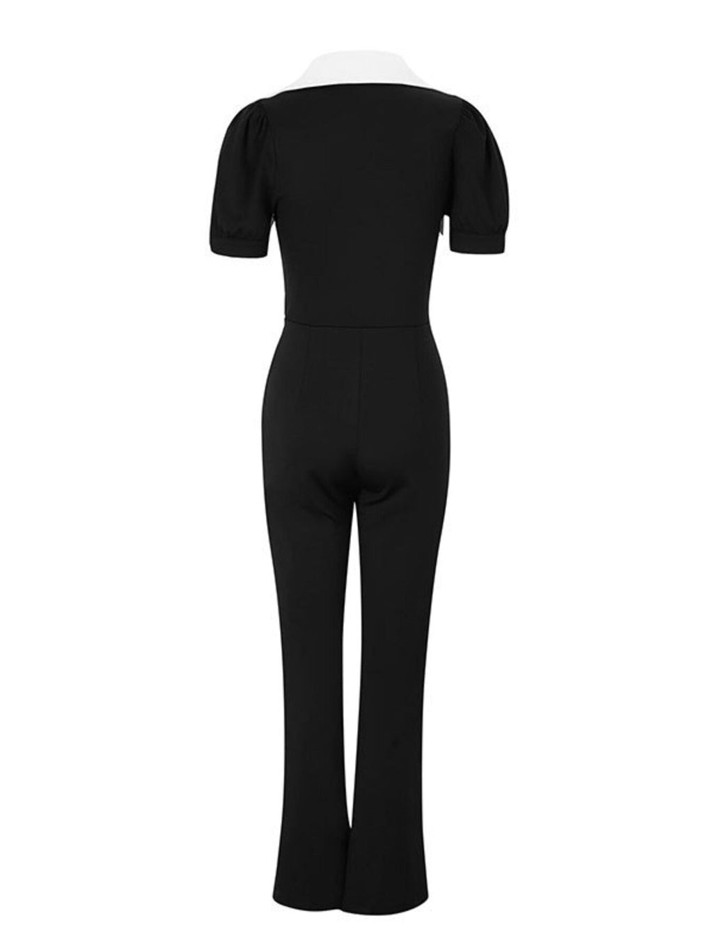 Black/White Fashionable Button-Down Wide Leg Jumpsuit - ꫀꪶꫀᧁꪖꪀᥴꫀ꠸ᠻꪗ~ 𝔈𝔪𝔟𝔯𝔞𝔠𝔢 𝔈𝔩𝔢𝔤𝔞𝔫𝔠𝔢