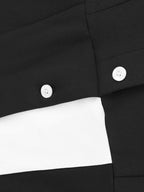 Black/White Fashionable Button-Down Wide Leg Jumpsuit - ꫀꪶꫀᧁꪖꪀᥴꫀ꠸ᠻꪗ~ 𝔈𝔪𝔟𝔯𝔞𝔠𝔢 𝔈𝔩𝔢𝔤𝔞𝔫𝔠𝔢