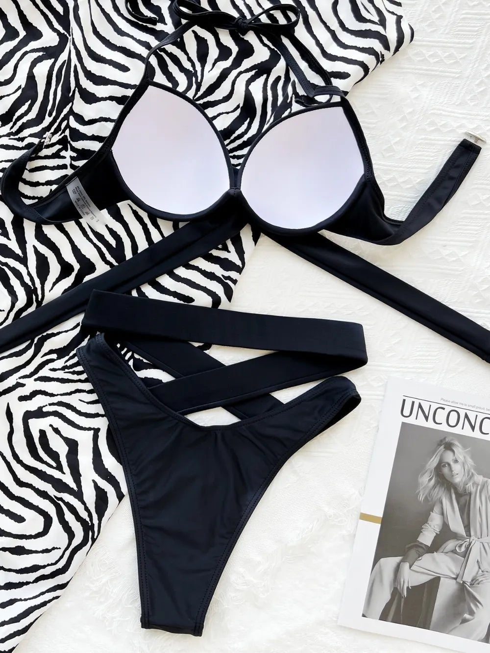 Fashion Crisscross Halter Neck Bikini Set - ꫀꪶꫀᧁꪖꪀᥴꫀ꠸ᠻꪗ~ 𝔈𝔪𝔟𝔯𝔞𝔠𝔢 𝔈𝔩𝔢𝔤𝔞𝔫𝔠𝔢