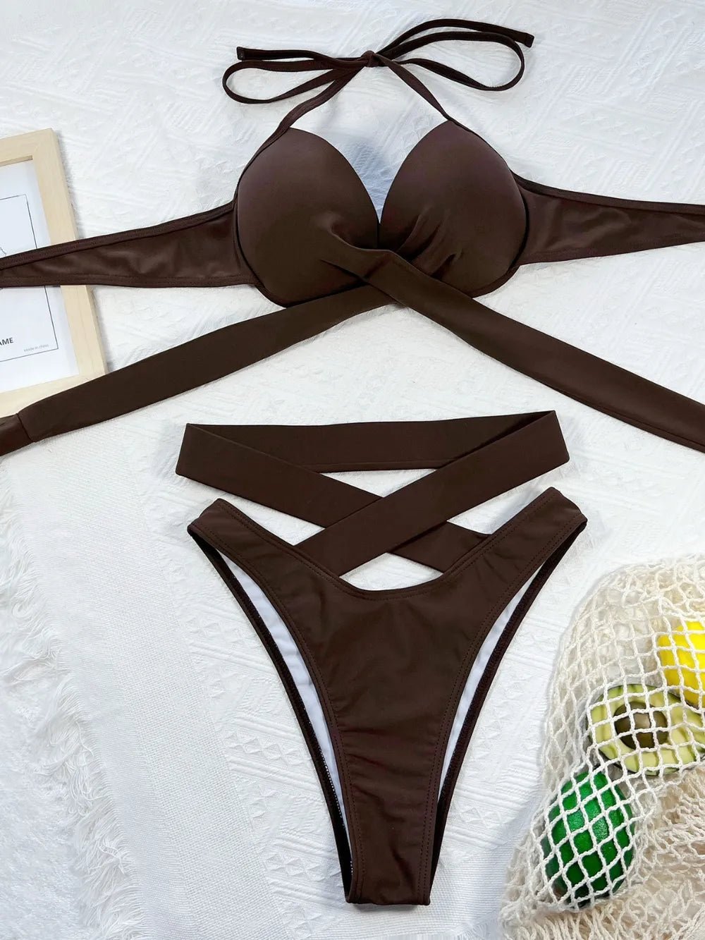 Fashion Crisscross Halter Neck Bikini Set - ꫀꪶꫀᧁꪖꪀᥴꫀ꠸ᠻꪗ~ 𝔈𝔪𝔟𝔯𝔞𝔠𝔢 𝔈𝔩𝔢𝔤𝔞𝔫𝔠𝔢