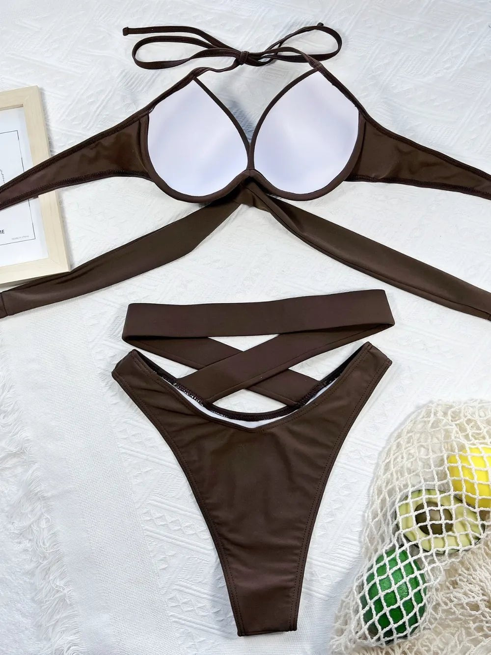 Fashion Crisscross Halter Neck Bikini Set - ꫀꪶꫀᧁꪖꪀᥴꫀ꠸ᠻꪗ~ 𝔈𝔪𝔟𝔯𝔞𝔠𝔢 𝔈𝔩𝔢𝔤𝔞𝔫𝔠𝔢