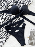 Fashion Crisscross Halter Neck Bikini Set - ꫀꪶꫀᧁꪖꪀᥴꫀ꠸ᠻꪗ~ 𝔈𝔪𝔟𝔯𝔞𝔠𝔢 𝔈𝔩𝔢𝔤𝔞𝔫𝔠𝔢