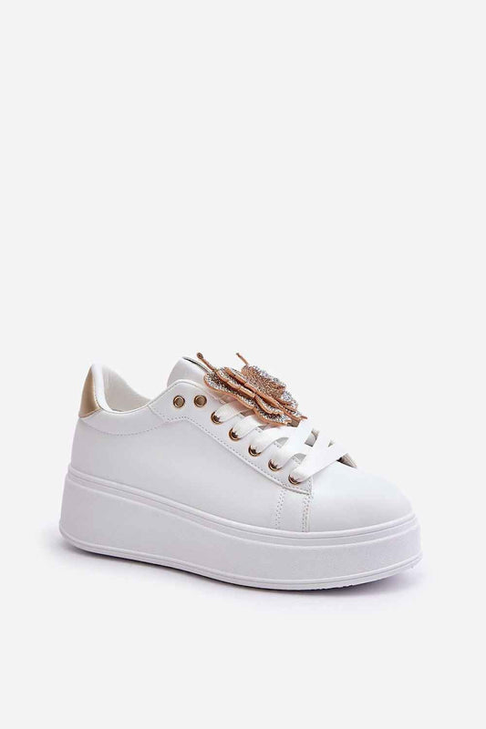 Stylish White/Gold Sport Shoes
