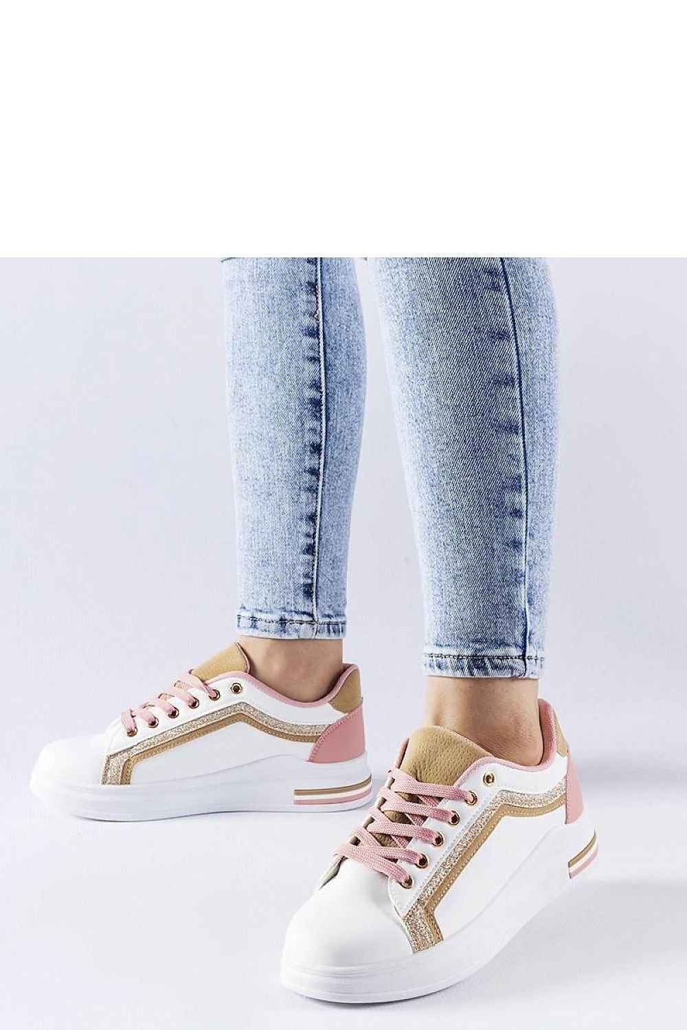 Stylish White and Pink Sneakers
