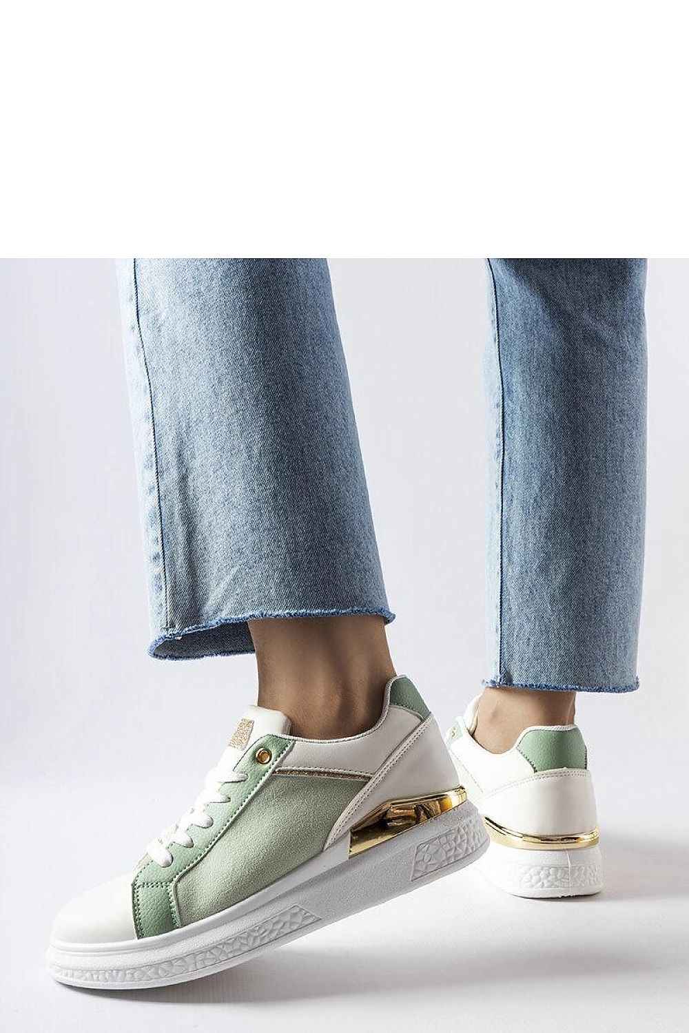 Stylish White and Green Sneakers