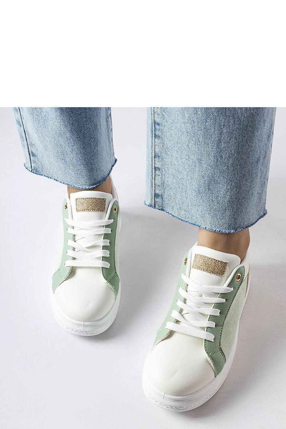 Stylish White and Green Sneakers