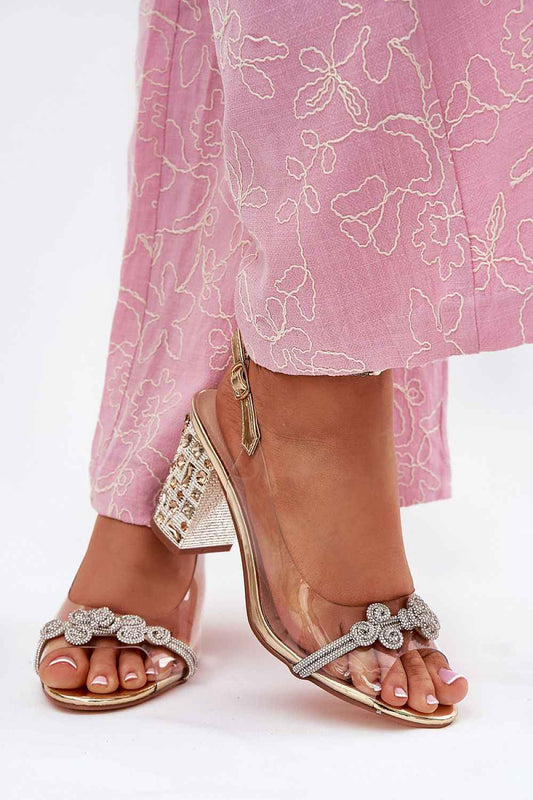 Rhinestones Embellished Clear Heels