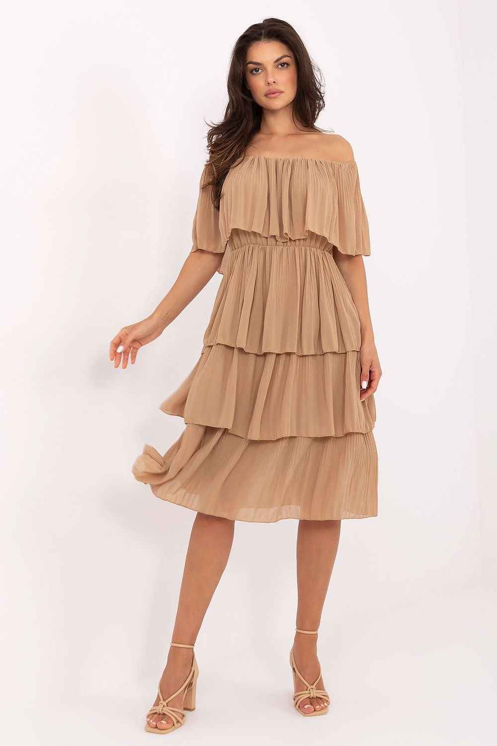 Flared Cut Nafeesa Tiered Ruffle Dress