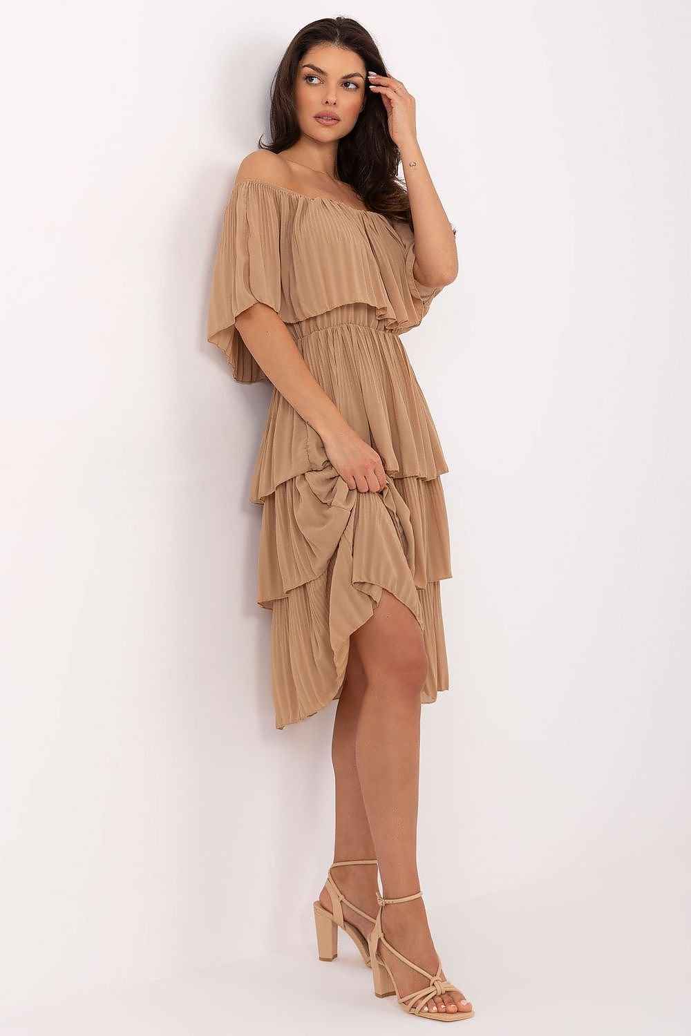 Flared Cut Nafeesa Tiered Ruffle Dress