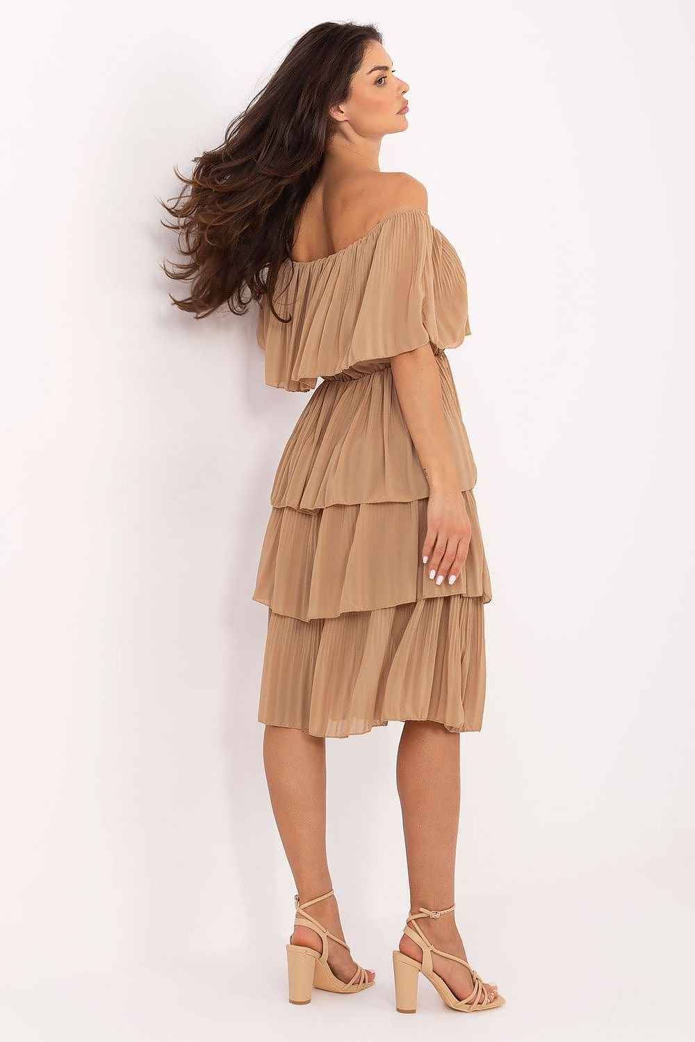 Flared Cut Nafeesa Tiered Ruffle Dress