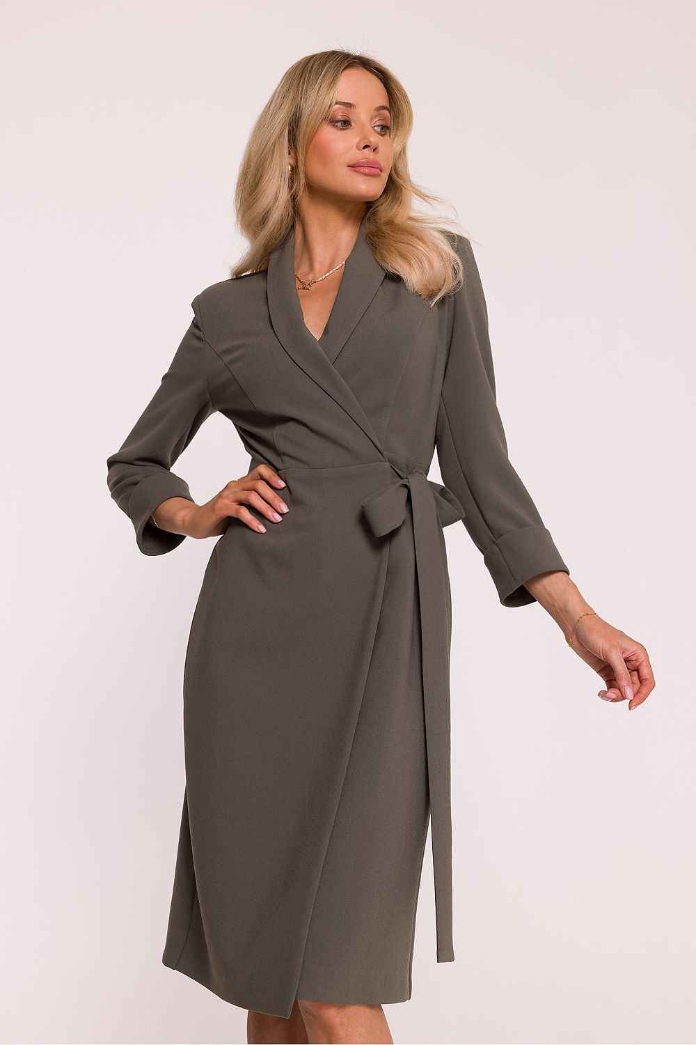 Stylish Sage Casual Wrap Dress