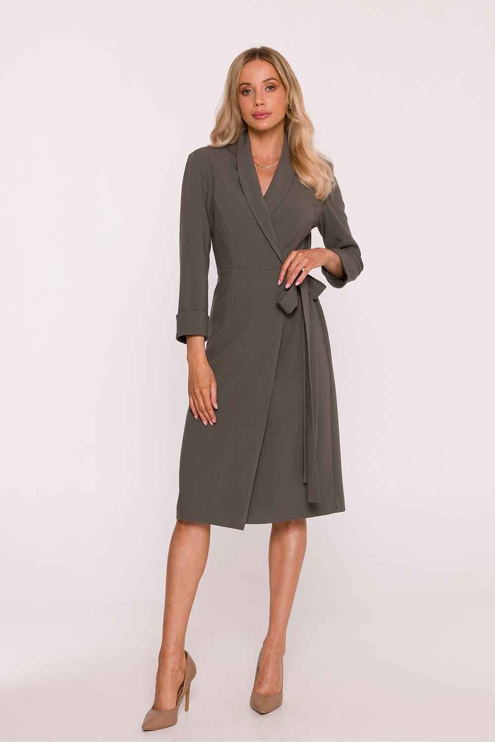 Stylish Sage Casual Wrap Dress