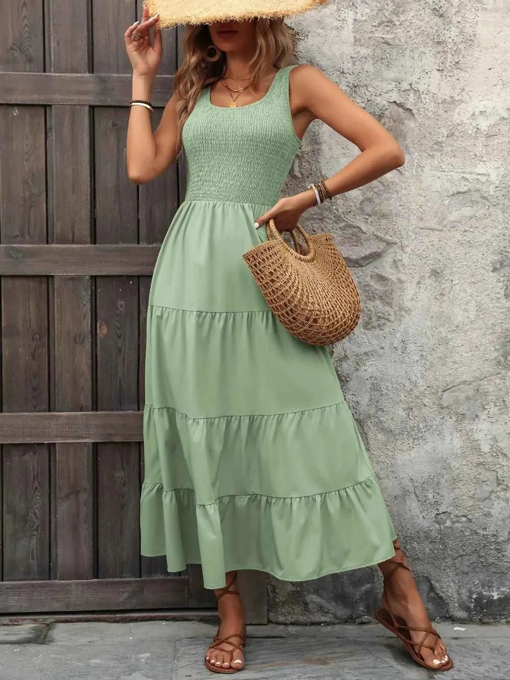 Ivy Lane Smocked Scoop : Neck Sleeveless Tank Dress