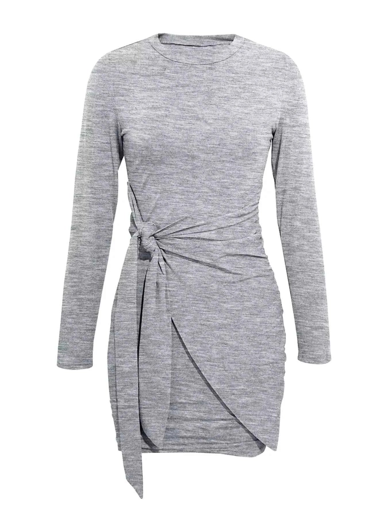Round Neck Long Sleeve : Bodycon Dress