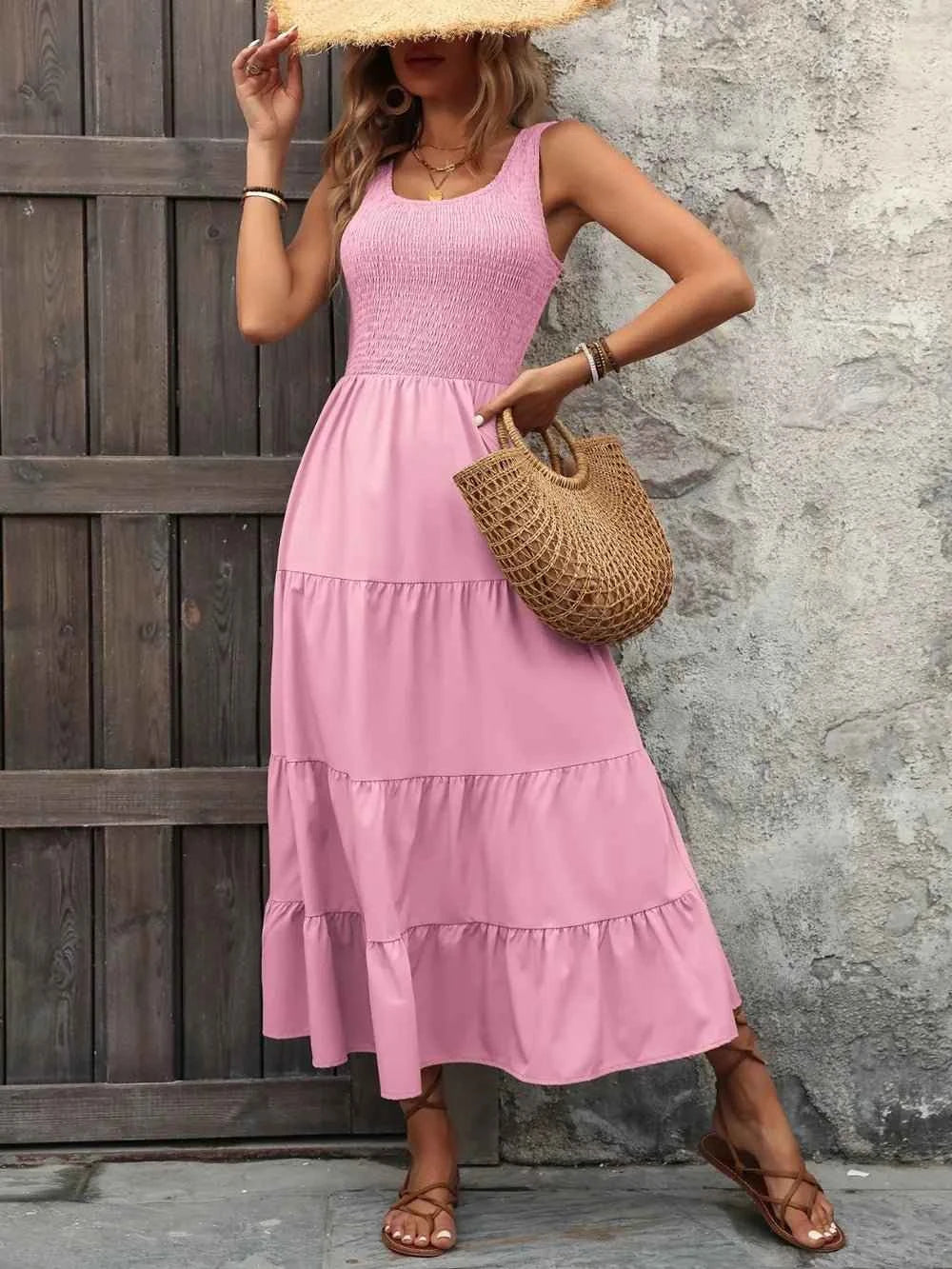 Ivy Lane Smocked Scoop : Neck Sleeveless Tank Dress