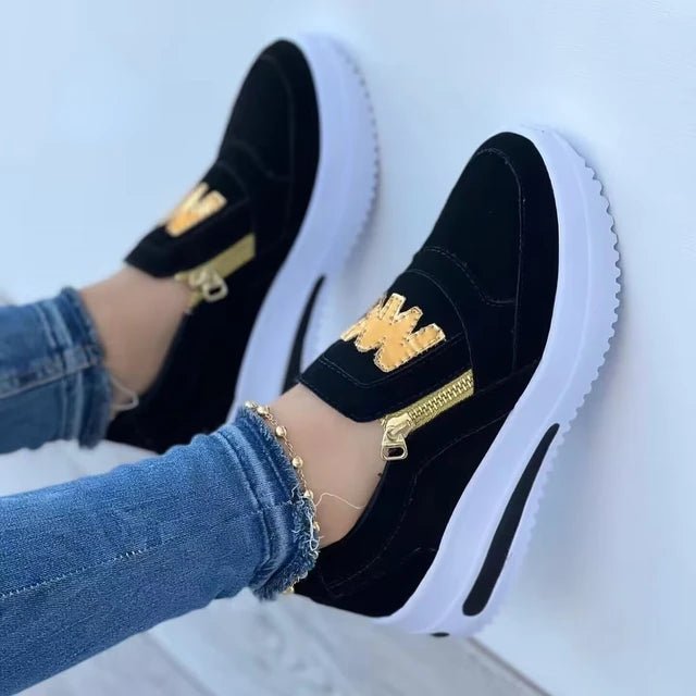 Fashion Flat Bottom With Side Zipper Sport Shoes - ꫀꪶꫀᧁꪖꪀᥴꫀ꠸ᠻꪗ~ 𝔈𝔪𝔟𝔯𝔞𝔠𝔢 𝔈𝔩𝔢𝔤𝔞𝔫𝔠𝔢
