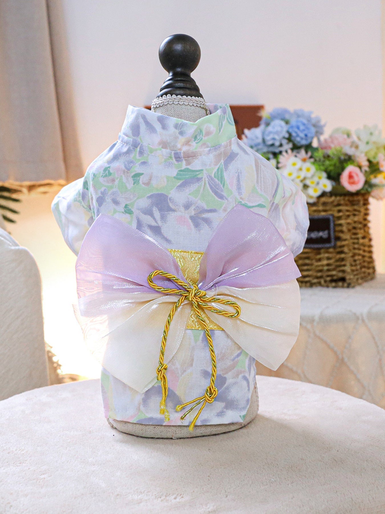 Fashionable Printed Pet Dress With Bow - ꫀꪶꫀᧁꪖꪀᥴꫀ꠸ᠻꪗ~ 𝔈𝔪𝔟𝔯𝔞𝔠𝔢 𝔈𝔩𝔢𝔤𝔞𝔫𝔠𝔢