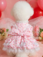 Fashionable Printed Pet Dress With Bow - ꫀꪶꫀᧁꪖꪀᥴꫀ꠸ᠻꪗ~ 𝔈𝔪𝔟𝔯𝔞𝔠𝔢 𝔈𝔩𝔢𝔤𝔞𝔫𝔠𝔢