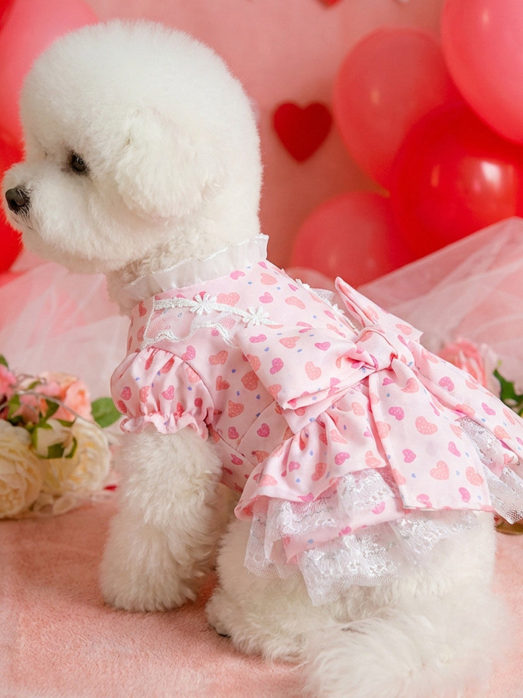 Fashionable Printed Pet Dress With Bow - ꫀꪶꫀᧁꪖꪀᥴꫀ꠸ᠻꪗ~ 𝔈𝔪𝔟𝔯𝔞𝔠𝔢 𝔈𝔩𝔢𝔤𝔞𝔫𝔠𝔢