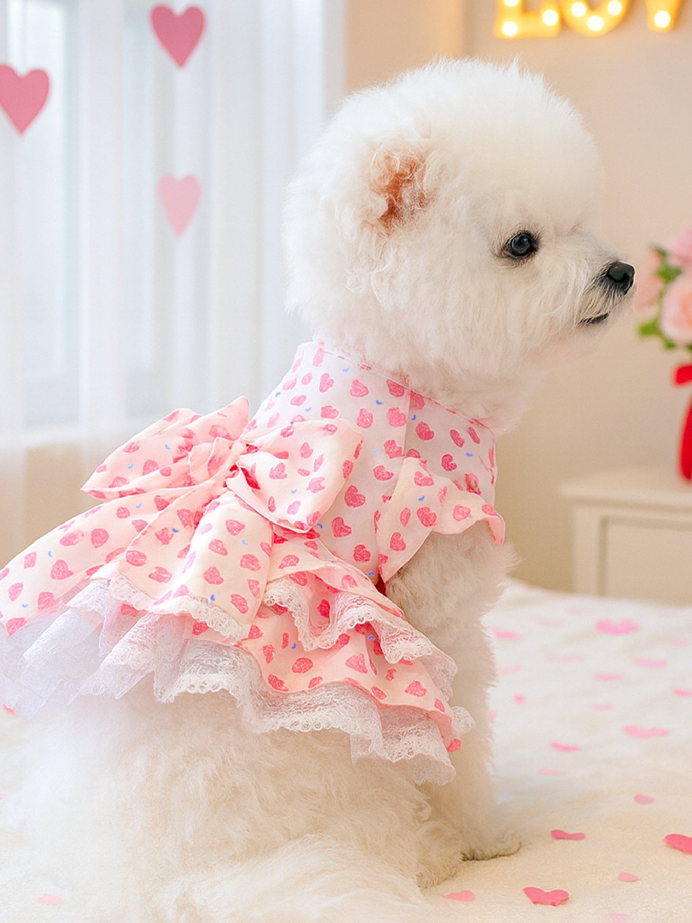 Fashionable Printed Pet Dress With Bow - ꫀꪶꫀᧁꪖꪀᥴꫀ꠸ᠻꪗ~ 𝔈𝔪𝔟𝔯𝔞𝔠𝔢 𝔈𝔩𝔢𝔤𝔞𝔫𝔠𝔢