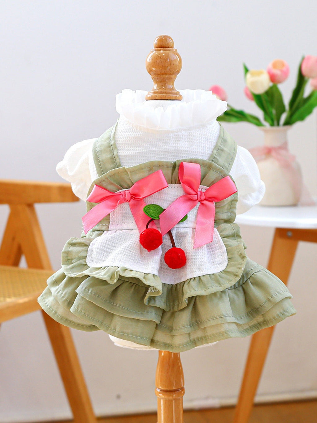 Fashionable Printed Pet Dress With Bow - ꫀꪶꫀᧁꪖꪀᥴꫀ꠸ᠻꪗ~ 𝔈𝔪𝔟𝔯𝔞𝔠𝔢 𝔈𝔩𝔢𝔤𝔞𝔫𝔠𝔢