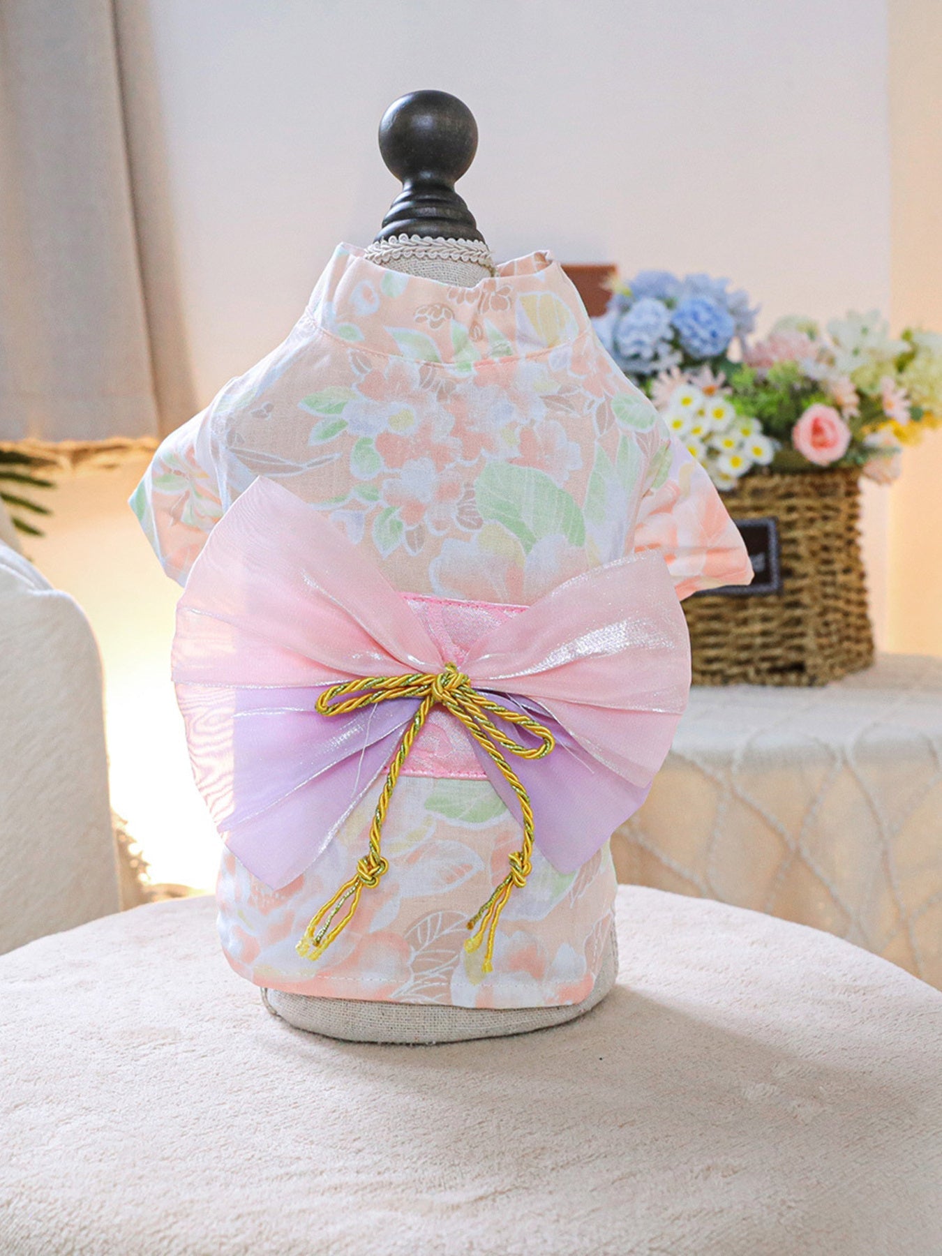 Fashionable Printed Pet Dress With Bow - ꫀꪶꫀᧁꪖꪀᥴꫀ꠸ᠻꪗ~ 𝔈𝔪𝔟𝔯𝔞𝔠𝔢 𝔈𝔩𝔢𝔤𝔞𝔫𝔠𝔢