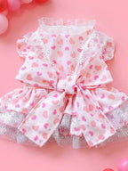 Fashionable Printed Pet Dress With Bow - ꫀꪶꫀᧁꪖꪀᥴꫀ꠸ᠻꪗ~ 𝔈𝔪𝔟𝔯𝔞𝔠𝔢 𝔈𝔩𝔢𝔤𝔞𝔫𝔠𝔢