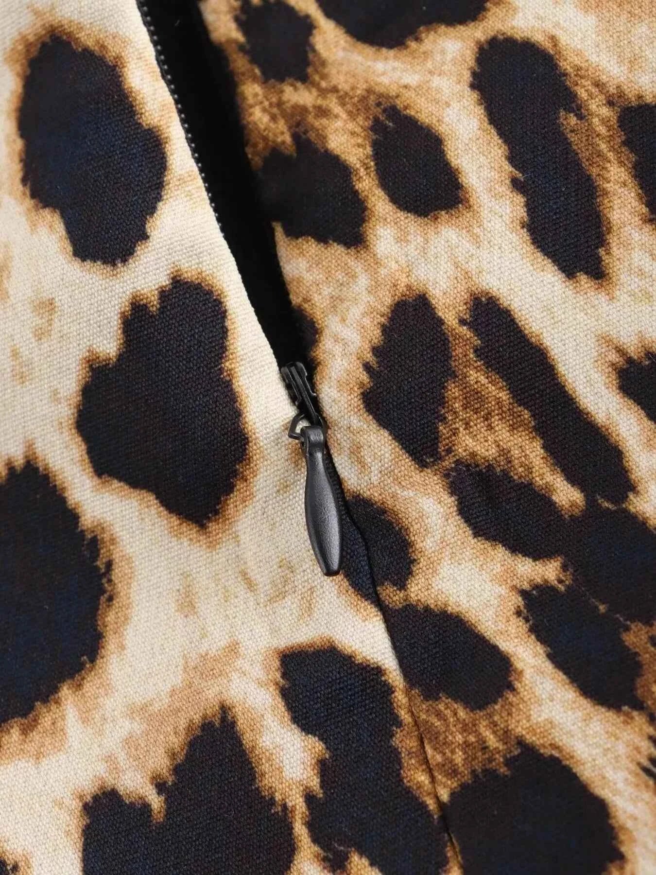 Leopard Print Sleeveless : Mini Dress