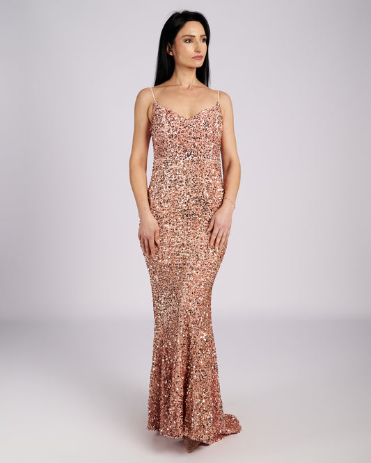 Pink Star Sequin Maxi Dress "evening dresses"