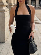 Halter Neck Bodycon Midi Dress - ꫀꪶꫀᧁꪖꪀᥴꫀ꠸ᠻꪗ~ 𝔈𝔪𝔟𝔯𝔞𝔠𝔢 𝔈𝔩𝔢𝔤𝔞𝔫𝔠𝔢