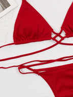 Stylish Halter Neck Crisscross Ribbed Bikini Set - ꫀꪶꫀᧁꪖꪀᥴꫀ꠸ᠻꪗ~ 𝔈𝔪𝔟𝔯𝔞𝔠𝔢 𝔈𝔩𝔢𝔤𝔞𝔫𝔠𝔢
