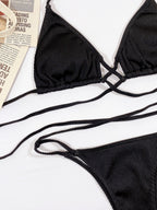 Stylish Halter Neck Crisscross Ribbed Bikini Set - ꫀꪶꫀᧁꪖꪀᥴꫀ꠸ᠻꪗ~ 𝔈𝔪𝔟𝔯𝔞𝔠𝔢 𝔈𝔩𝔢𝔤𝔞𝔫𝔠𝔢