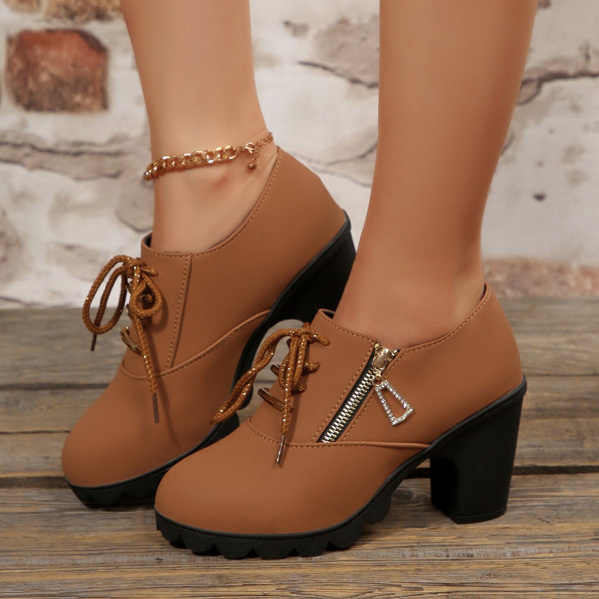Fashionable Lace-Up Block Heel Pumps - ꫀꪶꫀᧁꪖꪀᥴꫀ꠸ᠻꪗ~ 𝔈𝔪𝔟𝔯𝔞𝔠𝔢 𝔈𝔩𝔢𝔤𝔞𝔫𝔠𝔢