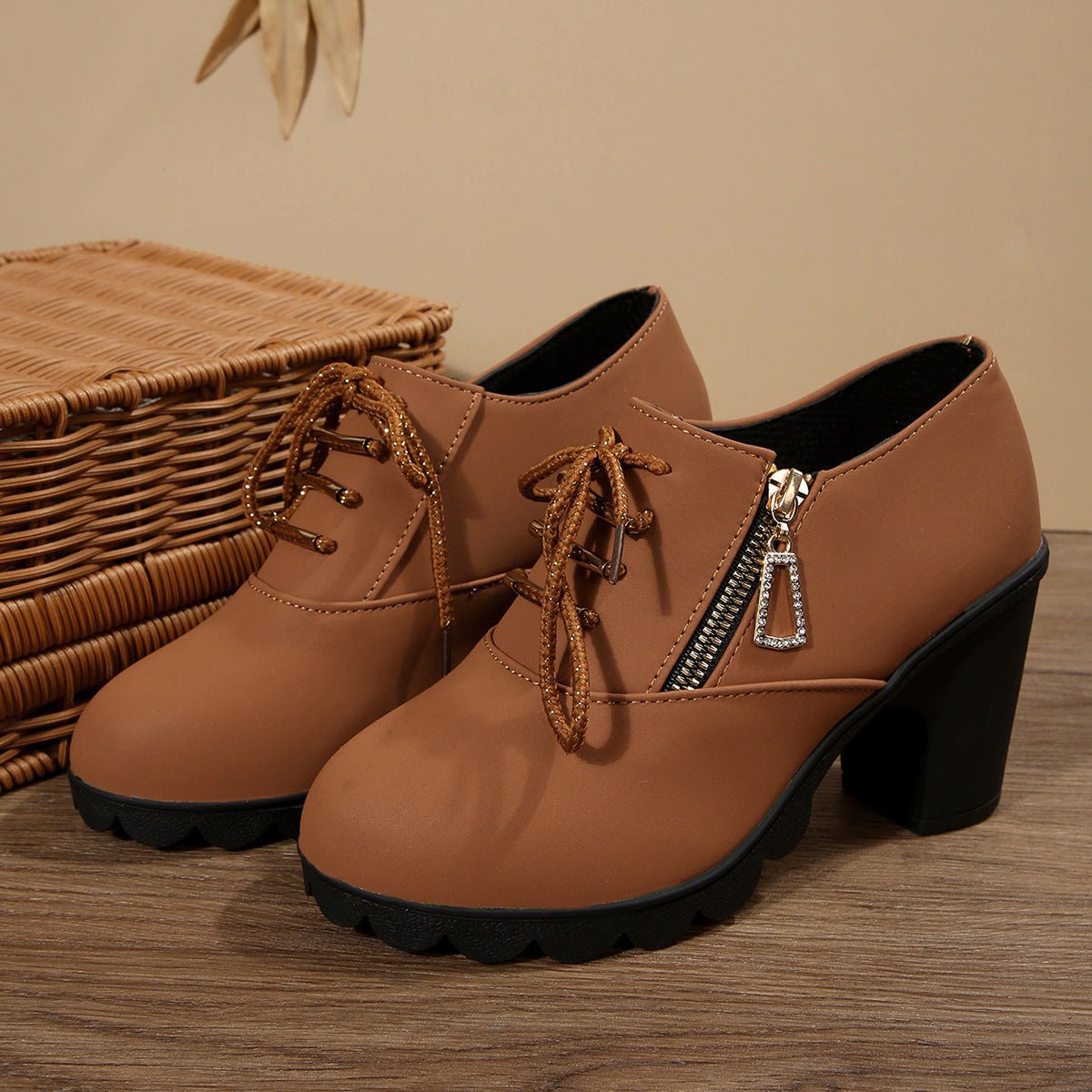 Fashionable Lace-Up Block Heel Pumps - ꫀꪶꫀᧁꪖꪀᥴꫀ꠸ᠻꪗ~ 𝔈𝔪𝔟𝔯𝔞𝔠𝔢 𝔈𝔩𝔢𝔤𝔞𝔫𝔠𝔢