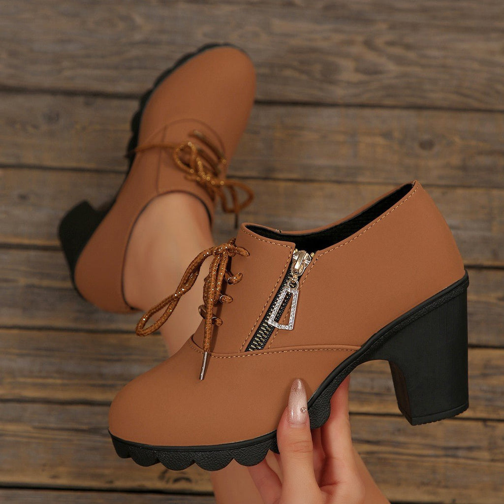 Fashionable Lace-Up Block Heel Pumps - ꫀꪶꫀᧁꪖꪀᥴꫀ꠸ᠻꪗ~ 𝔈𝔪𝔟𝔯𝔞𝔠𝔢 𝔈𝔩𝔢𝔤𝔞𝔫𝔠𝔢