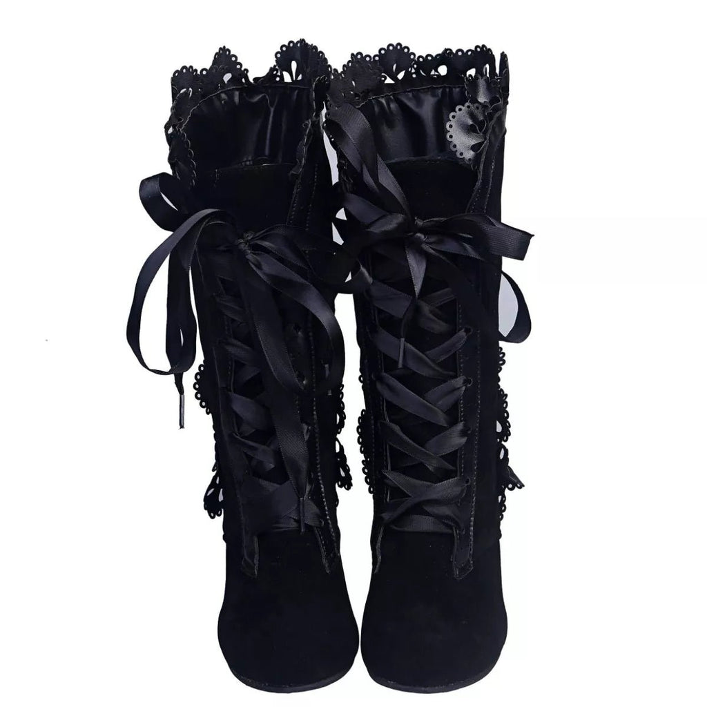 Stylish Fashion Lace Up Heels Boots - ꫀꪶꫀᧁꪖꪀᥴꫀ꠸ᠻꪗ~ 𝔈𝔪𝔟𝔯𝔞𝔠𝔢 𝔈𝔩𝔢𝔤𝔞𝔫𝔠𝔢