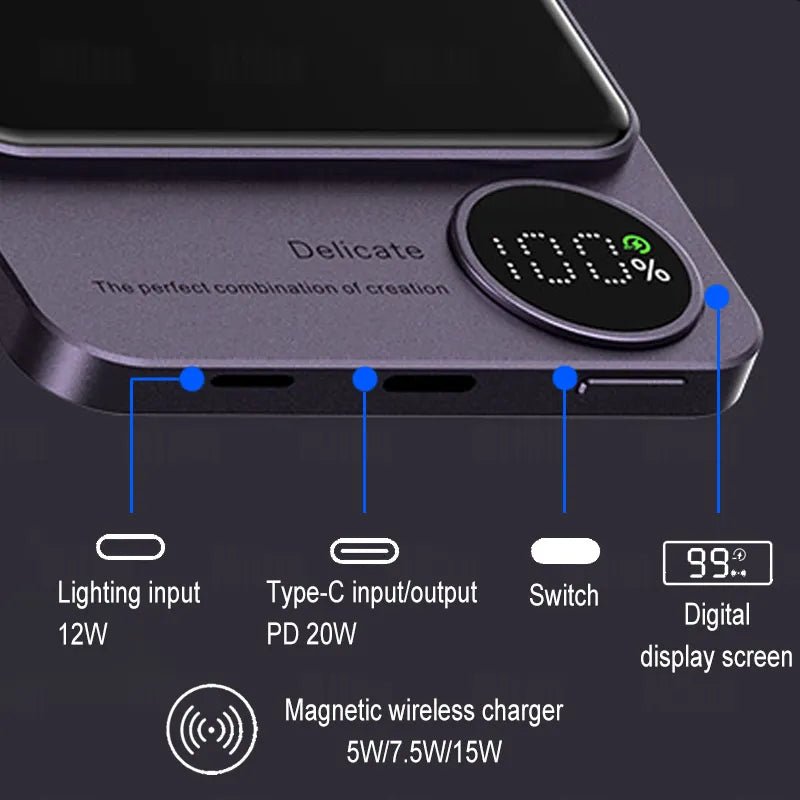 Magnetic Power Bank Wireless External Auxiliary Battery Pack - ꫀꪶꫀᧁꪖꪀᥴꫀ꠸ᠻꪗ~ 𝔈𝔪𝔟𝔯𝔞𝔠𝔢 𝔈𝔩𝔢𝔤𝔞𝔫𝔠𝔢