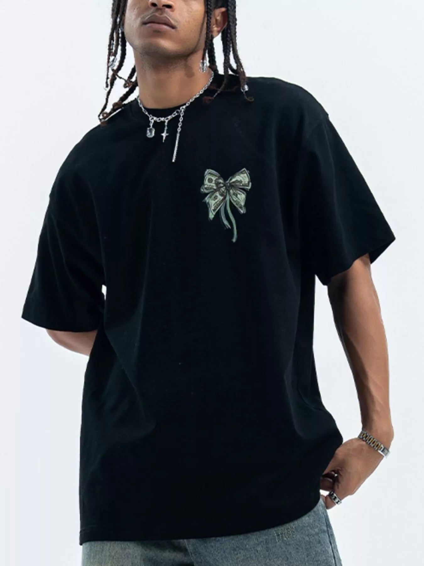 Men's Bow Graphic Oversized T-Shirt - ꫀꪶꫀᧁꪖꪀᥴꫀ꠸ᠻꪗ~ 𝔈𝔪𝔟𝔯𝔞𝔠𝔢 𝔈𝔩𝔢𝔤𝔞𝔫𝔠𝔢